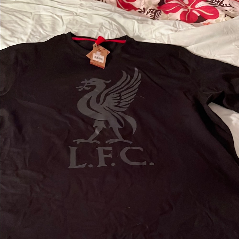 Liverpool football ( Soccer) Black short Sleeve Tee with Subtle Design